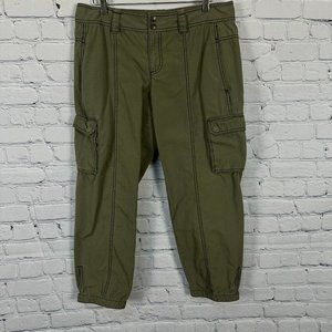 Ann Taylor‎ LOFT Women's 100% Cotton Crop Cargo Style Pants, Size 8T, Army Green